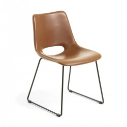 Zigmin - synthetic leather Dining Chair - Black Legs